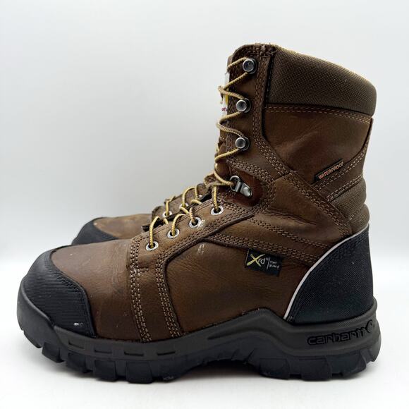 Carhartt Men Rugged Flex 8" Composite Toe Work Boot US 8.5 EU 41.5 Brown WP GUC - Picture 8 of 14